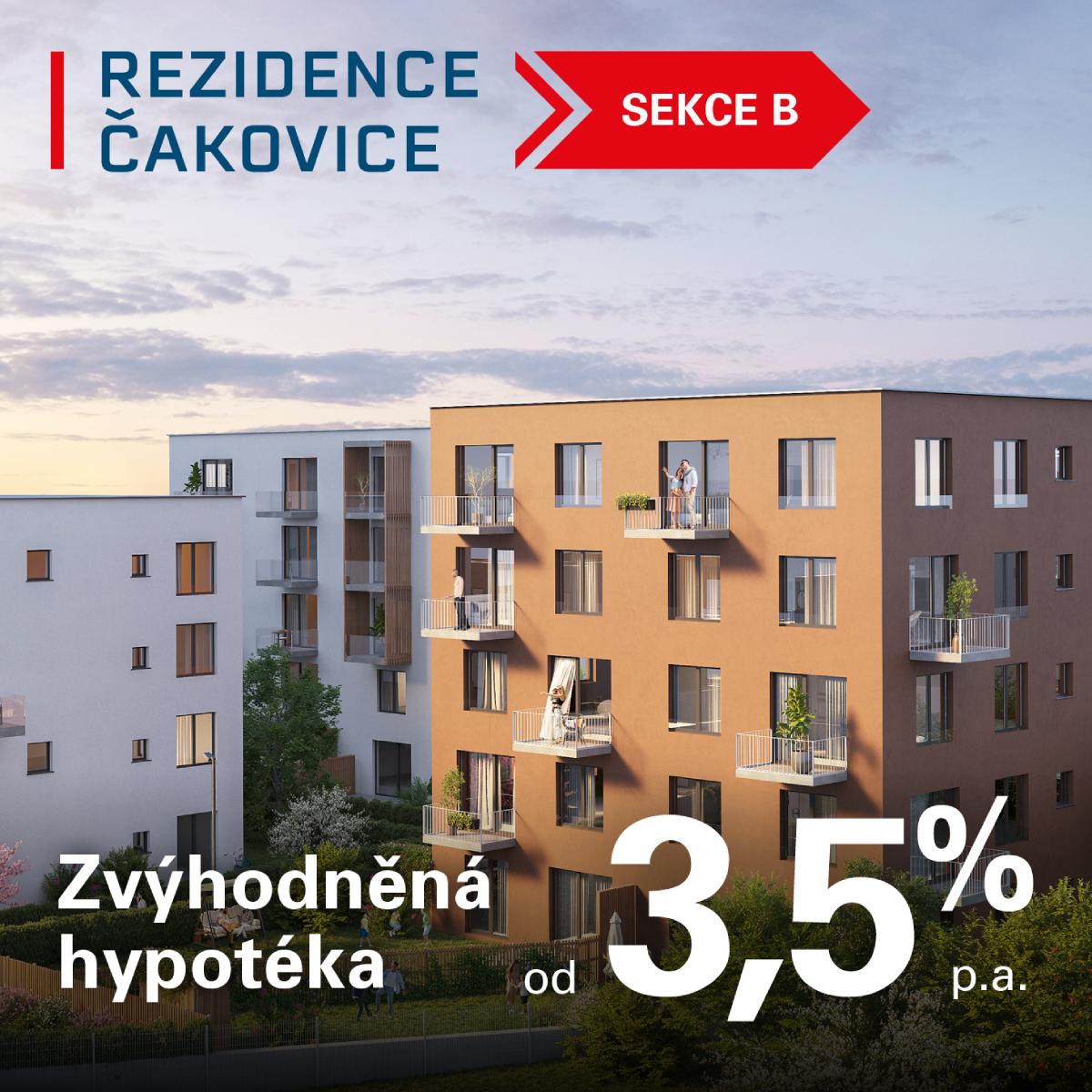 Rezidence Čakovice Sekce B - Zvýhodněná hypotéka od 3,5% p.a.